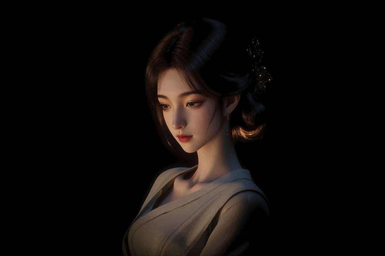 凡人修仙传梅凝 女神 暗黑背景 4K桌面壁纸 3840x2560