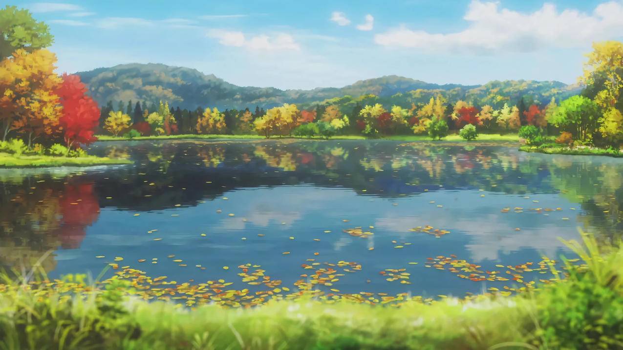 水波草地 紫罗兰永恒花园 4K风景壁纸 3840x2160