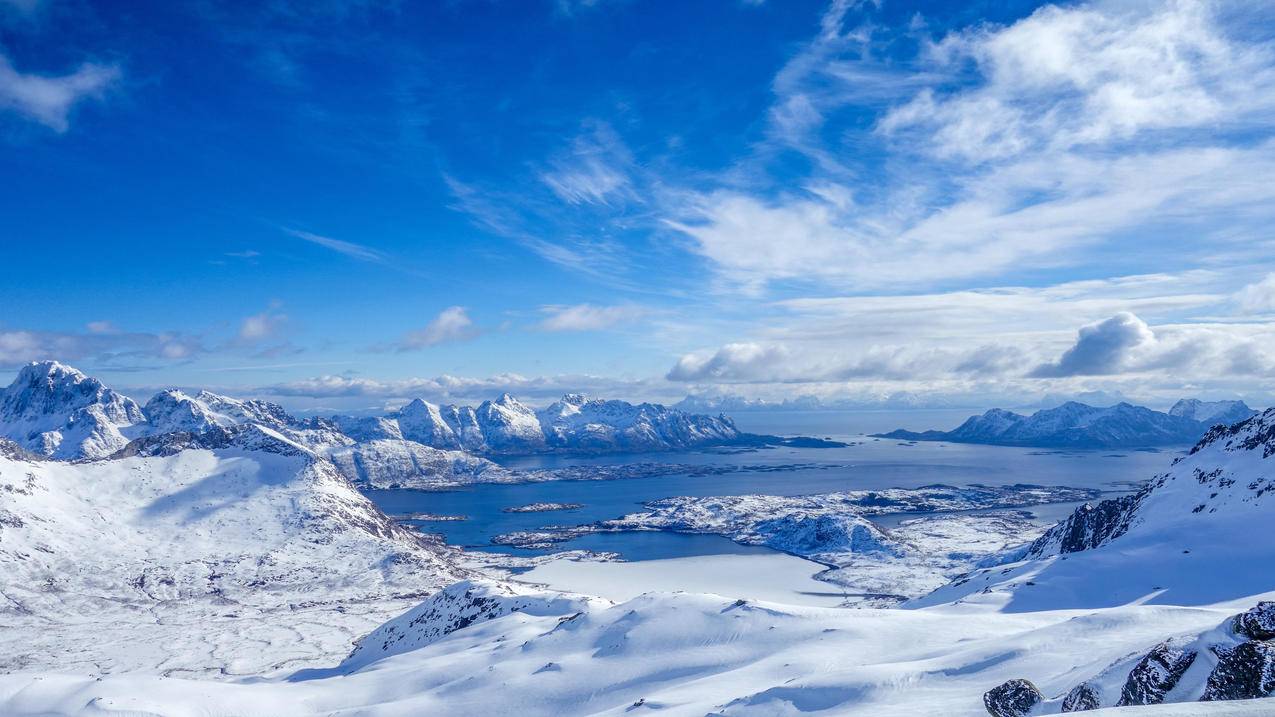 风景蓝天白云雪山冰天雪地4k壁纸