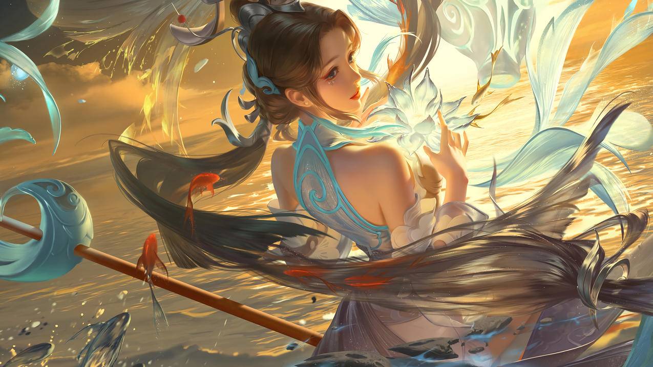 白鹤梁神女大乔 王者荣耀高清壁纸 4k手机壁纸