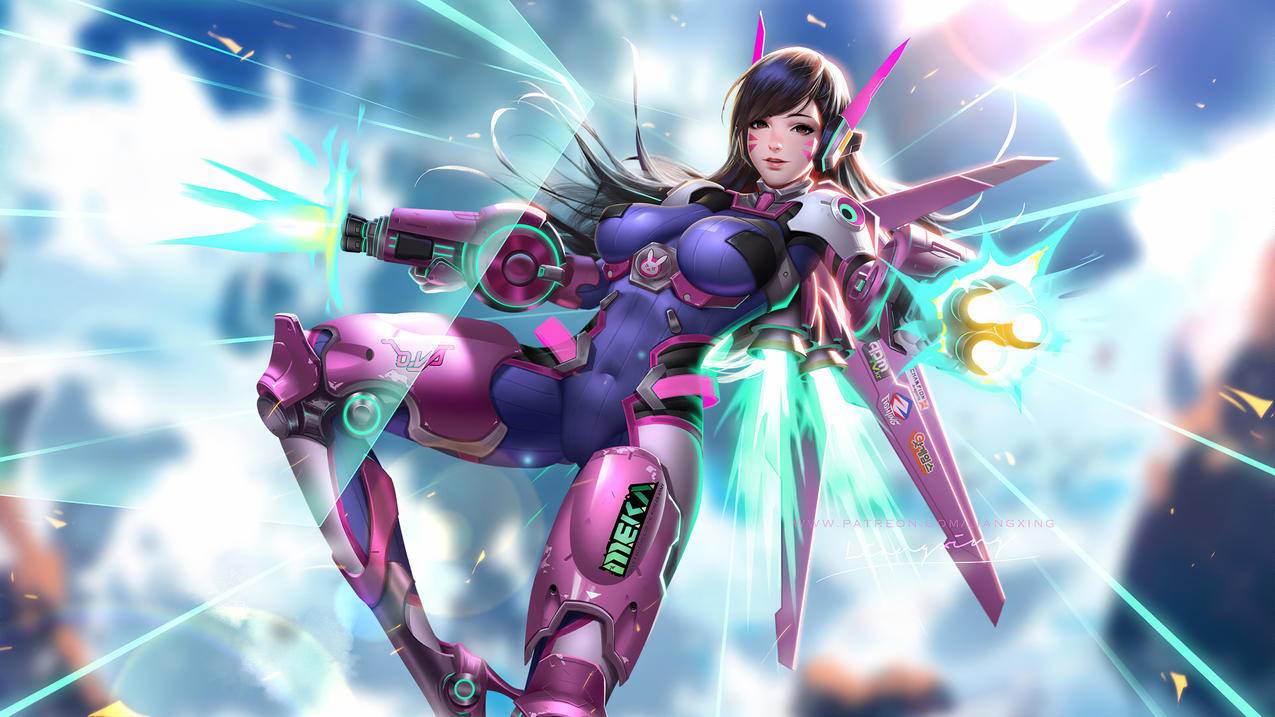 《overwatch 守望先锋》可爱女孩 Dva 4k高清壁纸