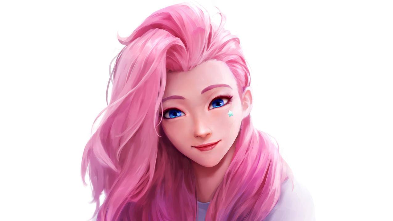 KDA The Baddest 萨勒芬妮 粉色头发女孩《英雄联盟lol》4k高清壁纸