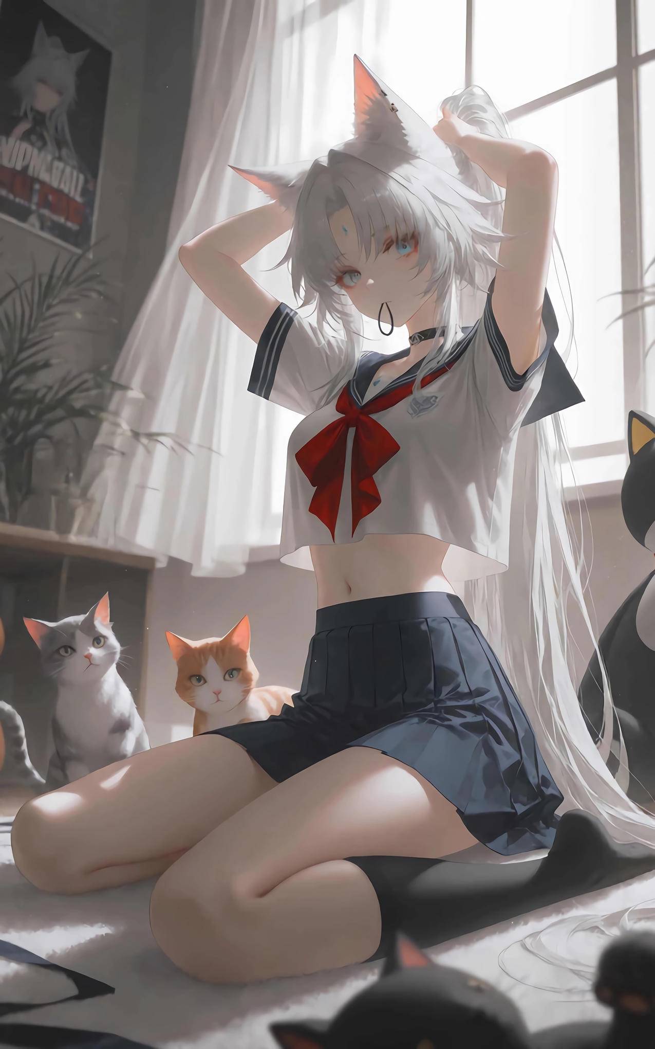 飞霄 猫耳 4k手机壁纸竖屏