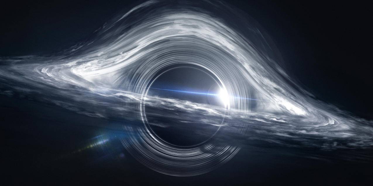 黑洞 太空 光 简单黑色背景 4K壁纸