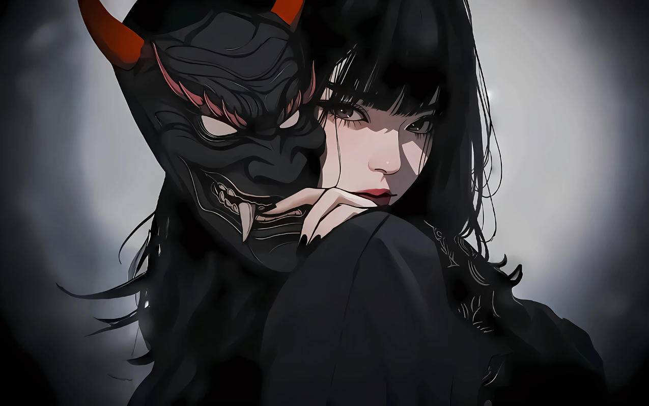恶魔少女 神秘面具 4K动漫壁纸 3840x2400
