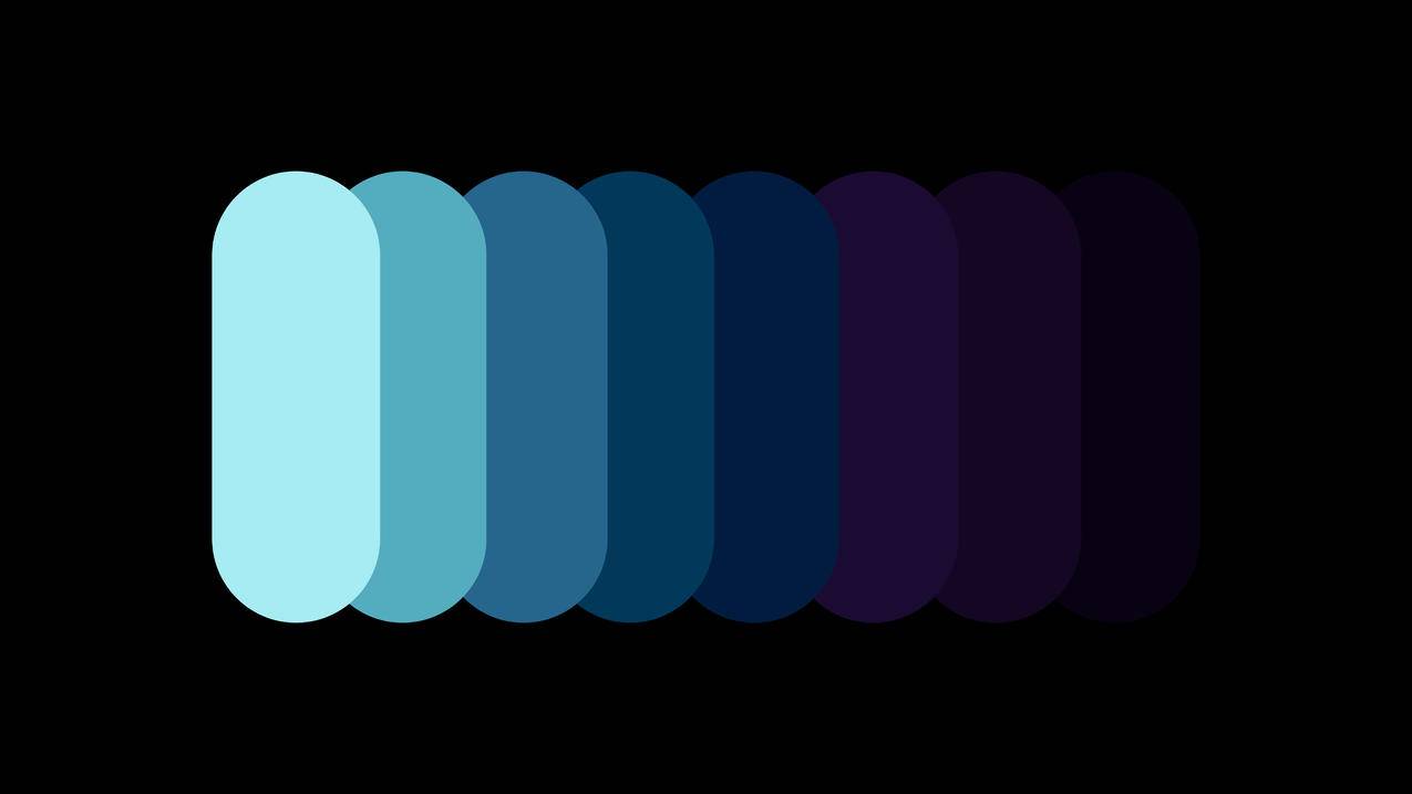 极简主义 青色 蓝色 紫色 简单背景黑色5K壁纸5120x2880