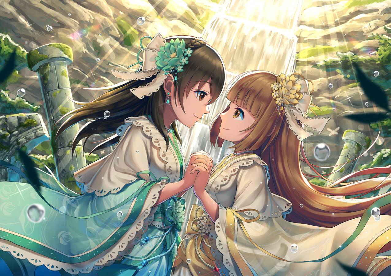 《偶像大师》古装 水珠 瀑布 女孩 4K高清动漫壁纸