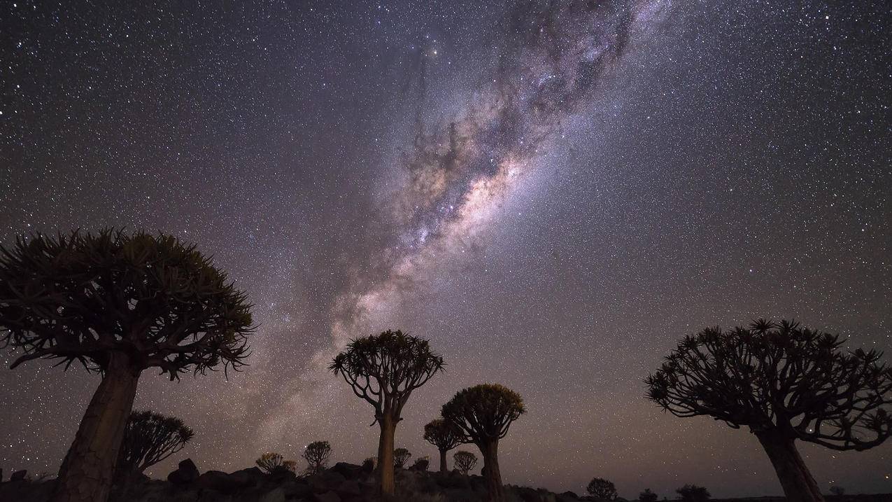 风景夜景星空银河高清壁纸