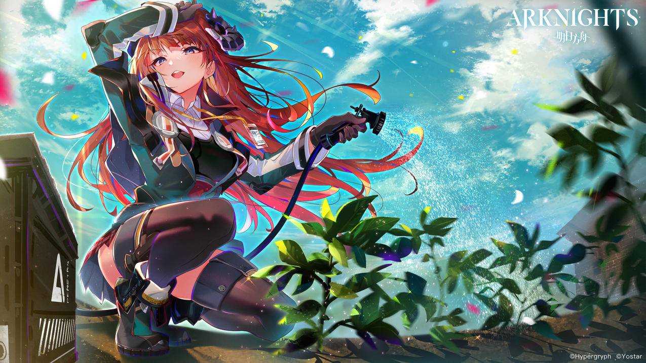 《明日方舟》阳光 花瓣 浇水 4K高清游戏壁纸