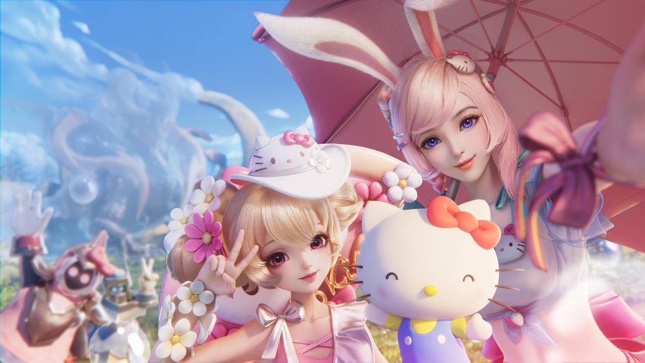 王者荣耀公孙离 蜜橘之夏 小乔 Hello Kitty 星元套装海报4k壁纸