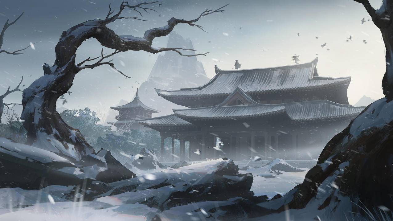 古建筑 厚涂 5k风景