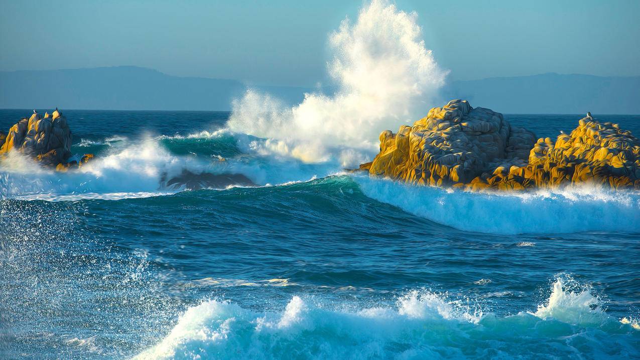 风景海洋天堂大海海浪波浪高清壁纸