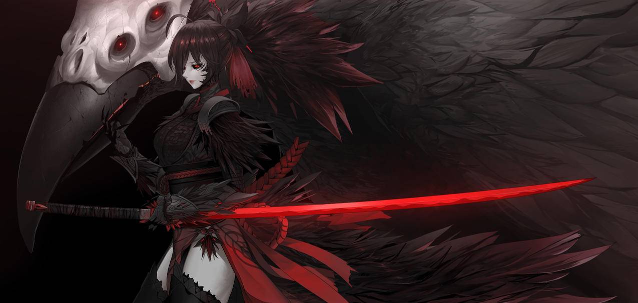 《RWBY》长刀 鸟兽 女孩 羽毛 4K高清动漫壁纸