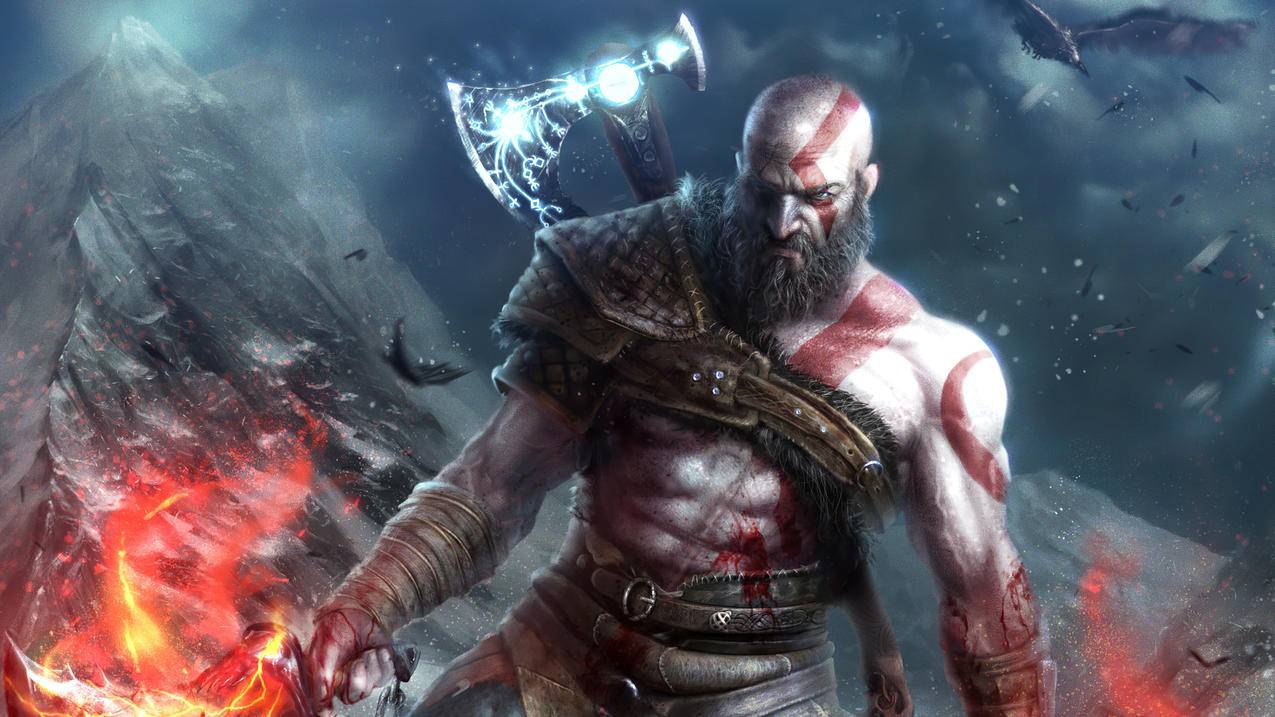 战神God Of War 山 火 云 4K高清壁纸