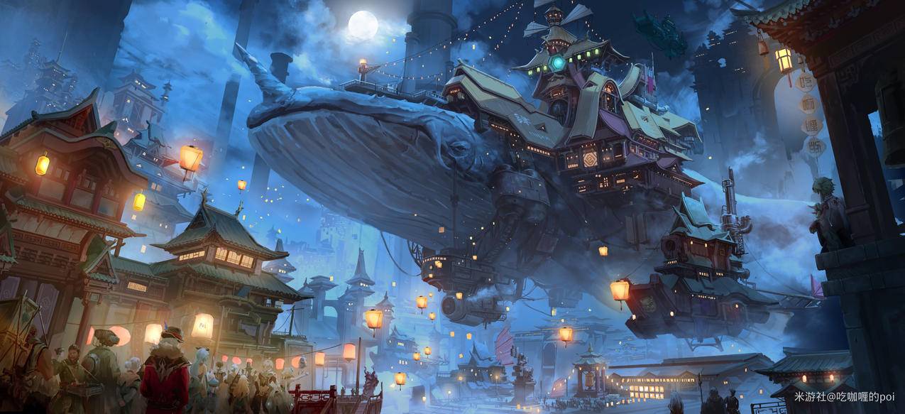新璃月空港 ҹ 作者名：吃咖喱的poi 4k壁纸