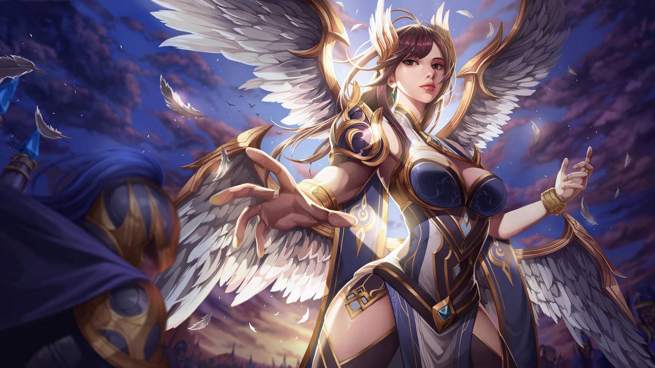 《最终幻想 Ishtar》翅膀 盔甲 紫发女孩 4K高清壁纸