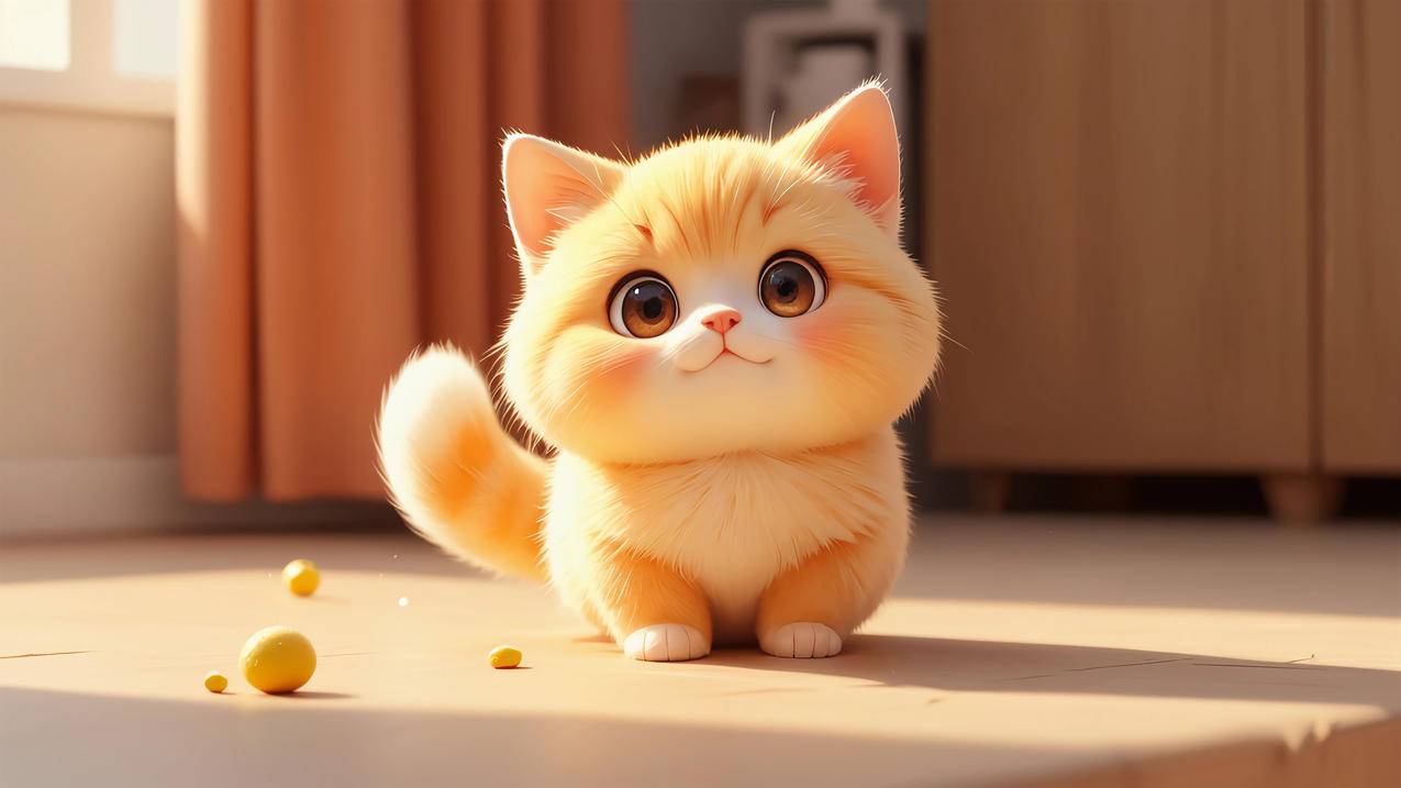 可爱小猫 绘画 4K壁纸 3840x2160