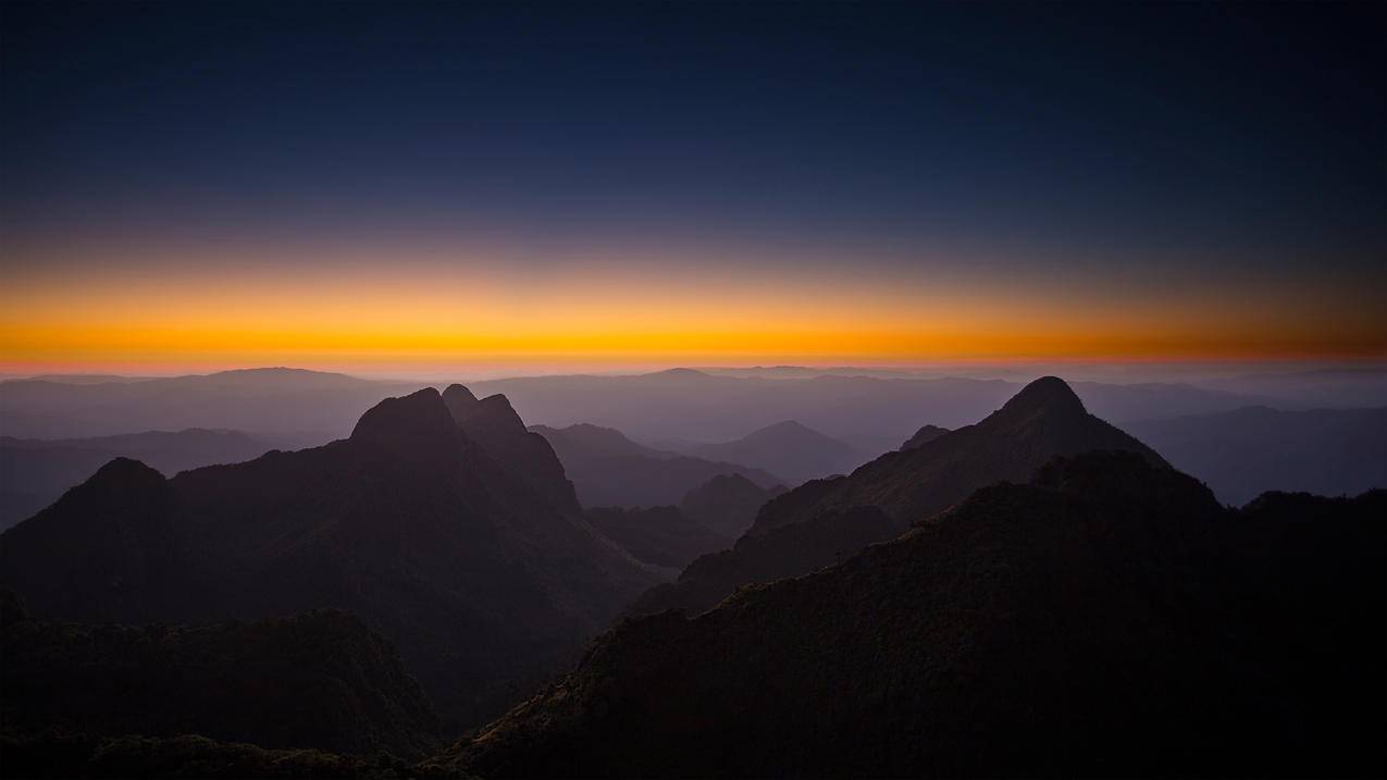 自然 山 日落风景 4k高清壁纸