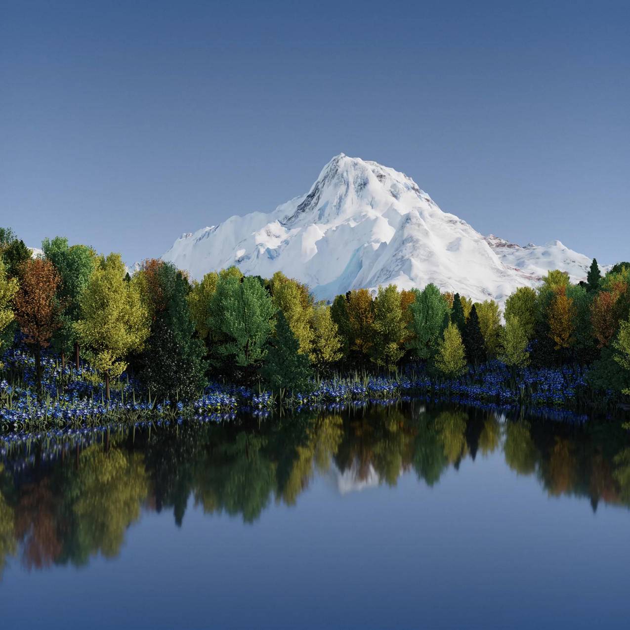 荣耀Magic V2系列 折叠屏内置壁纸 雪山 湖水 树林风景