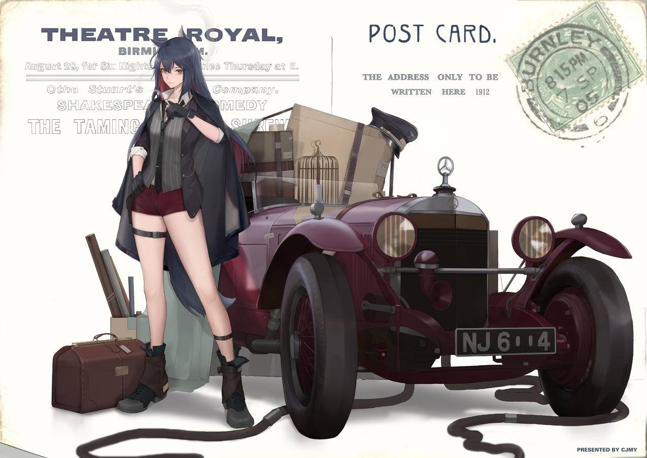 《明日方舟》汽车 女孩 邮件 4K高清动漫壁纸