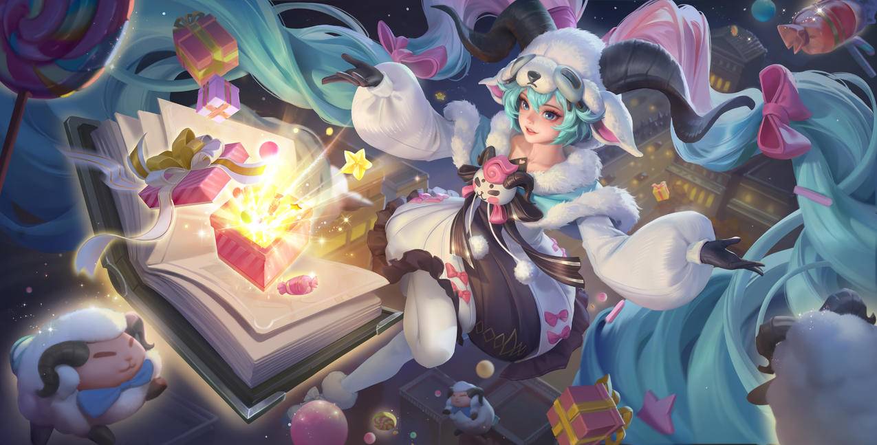 安琪拉-糖果风暴 王者荣耀7K高清游戏壁纸