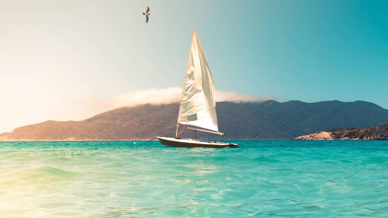 海水 帆船 4k 风景壁纸