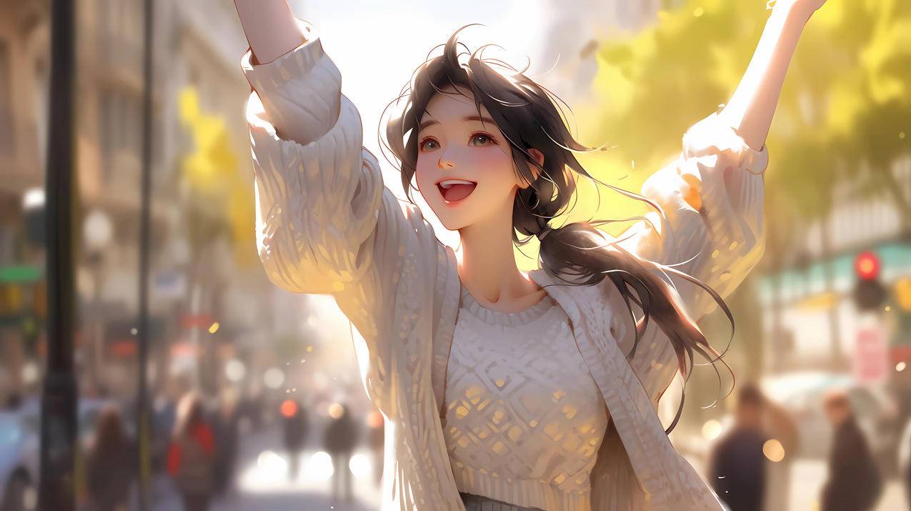 秋天 可爱女孩 4K动漫壁纸