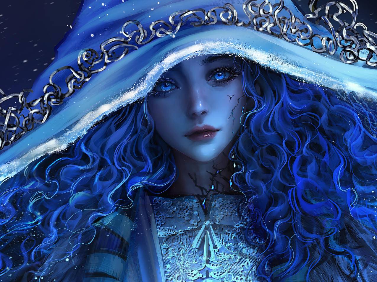 艾尔登法环 菈妮 白雪女巫 厚涂iPad平板电脑壁纸