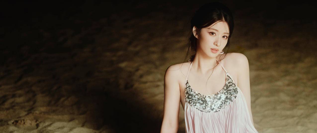 粉色长裙美女王楚然 3440x1440带鱼屏壁纸