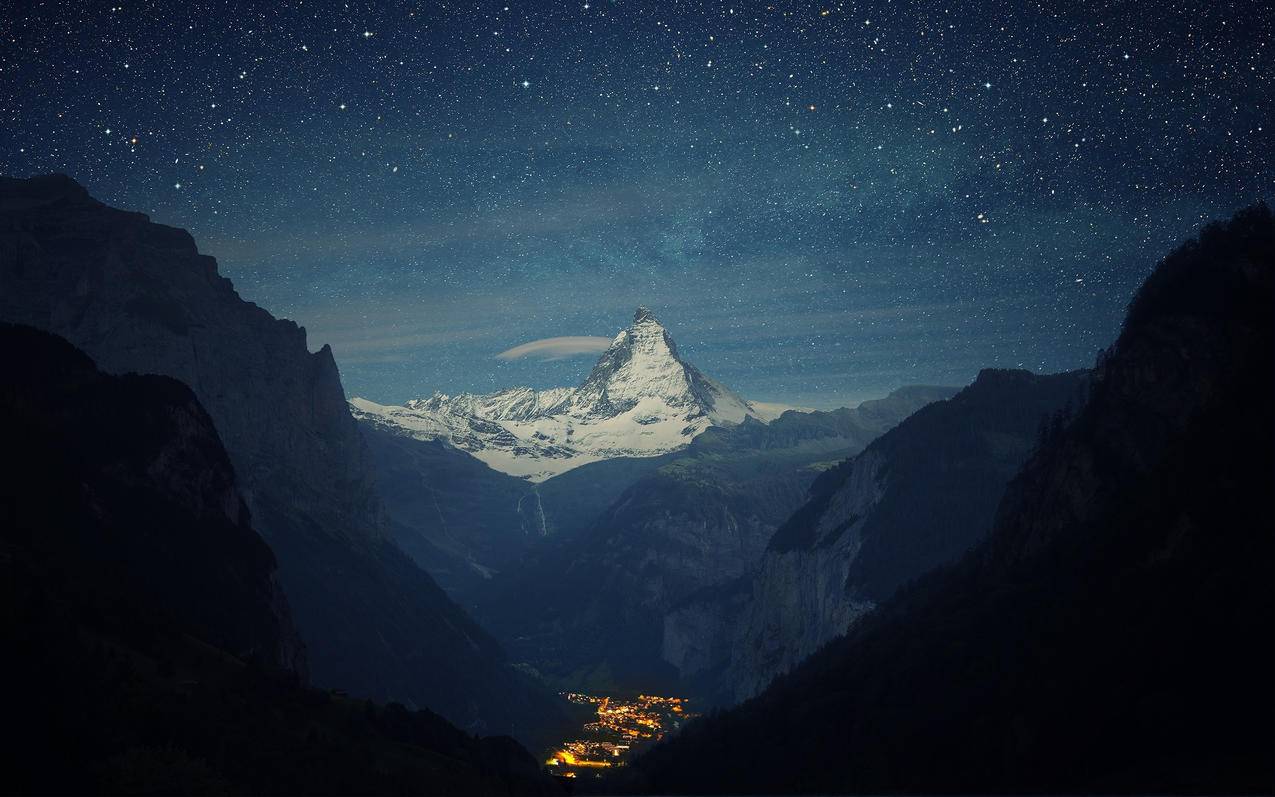 风景山脉星空高清壁纸