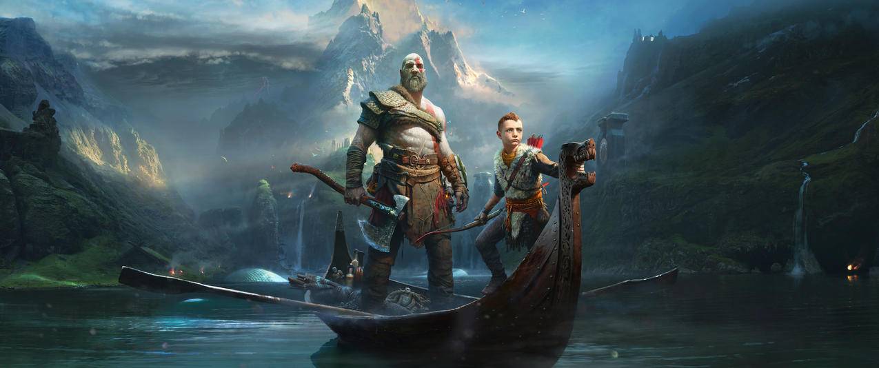 战神4GodofWar带鱼屏壁纸