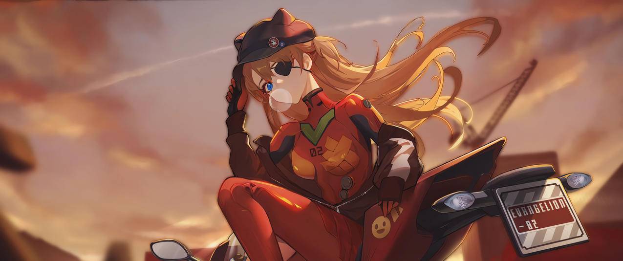 摩托车手明日香 3440x1440带鱼屏壁纸