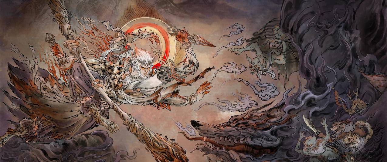 孙悟空 无相闪卡 王者荣耀3440x1440带鱼屏游戏壁纸