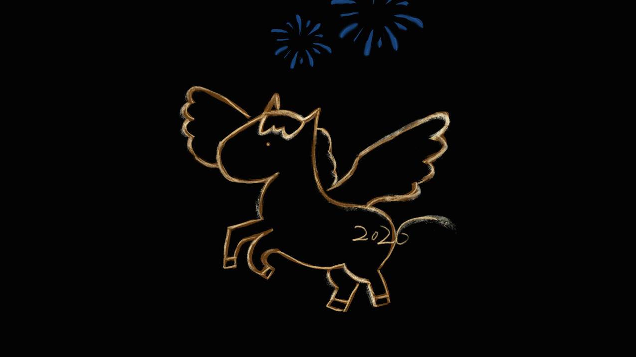 2026金马 新年 黑色背景 烟花 8k高清壁纸