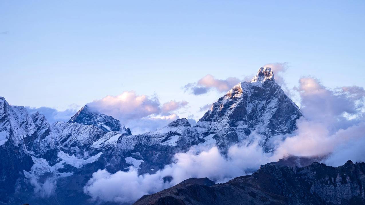 雪景 山峰 4k 风景