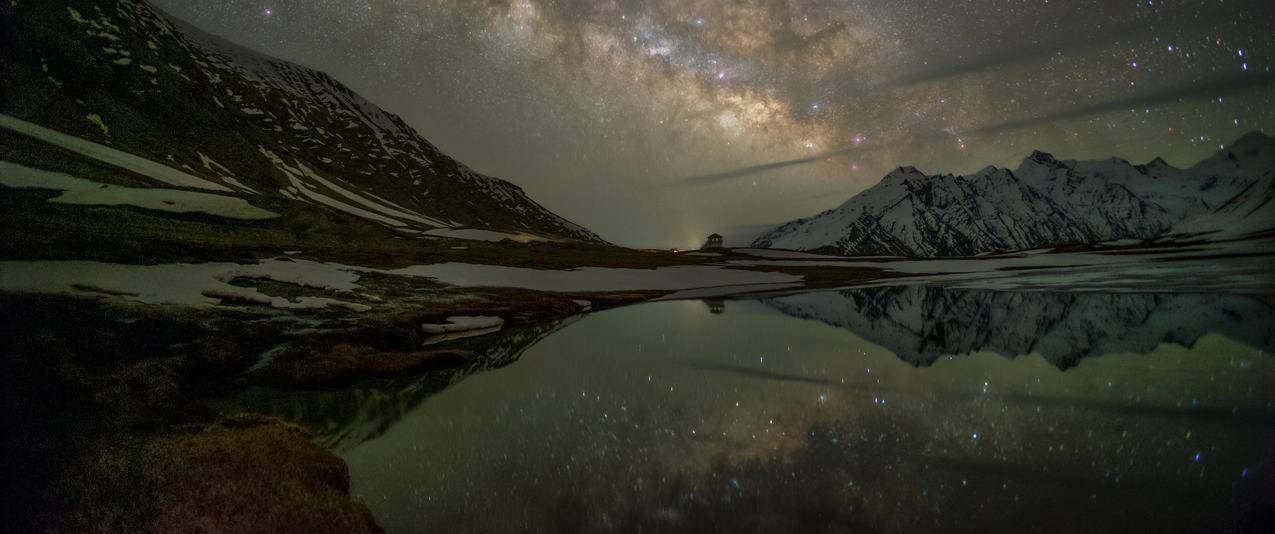 夜晚 雪山 星光 5k 桌面