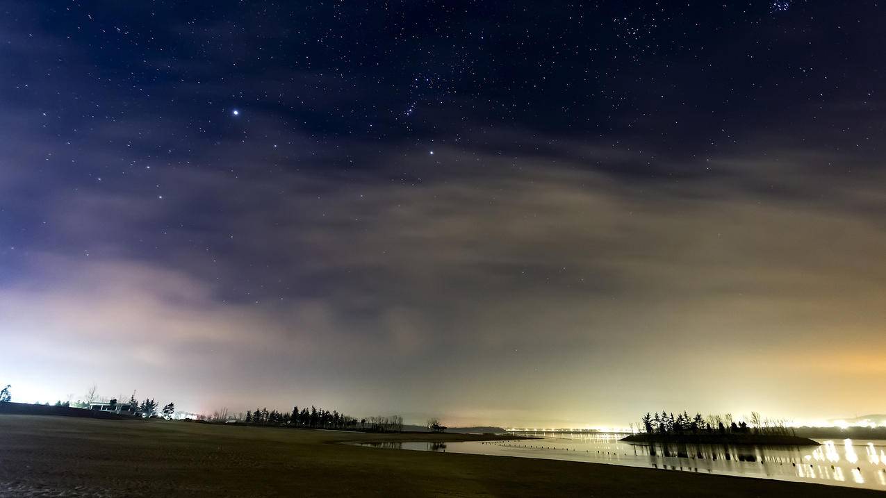 风景城市夜景星空繁星夜晚高清壁纸