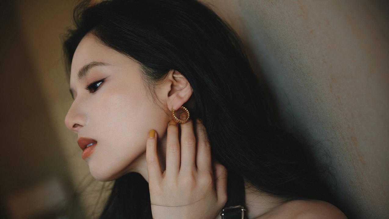 张婧仪 侧脸高清美女 4K壁纸 张婧仪