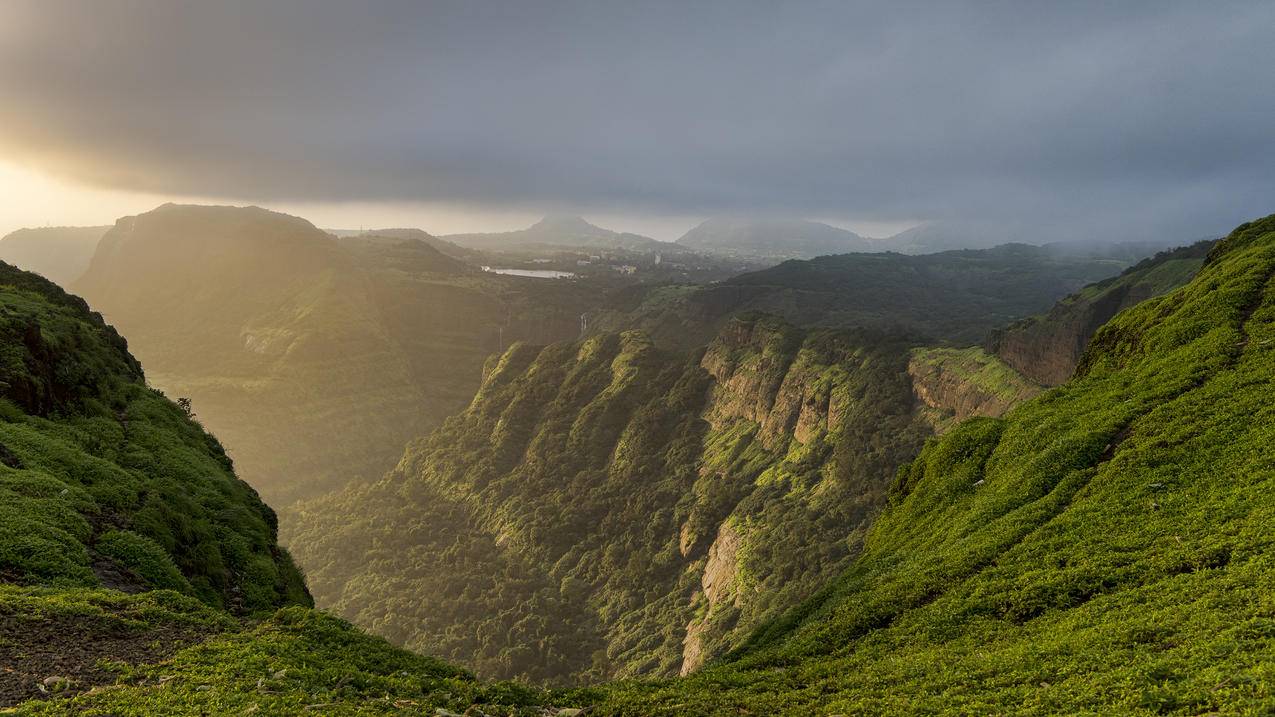 印度夕阳山谷风景4k壁纸