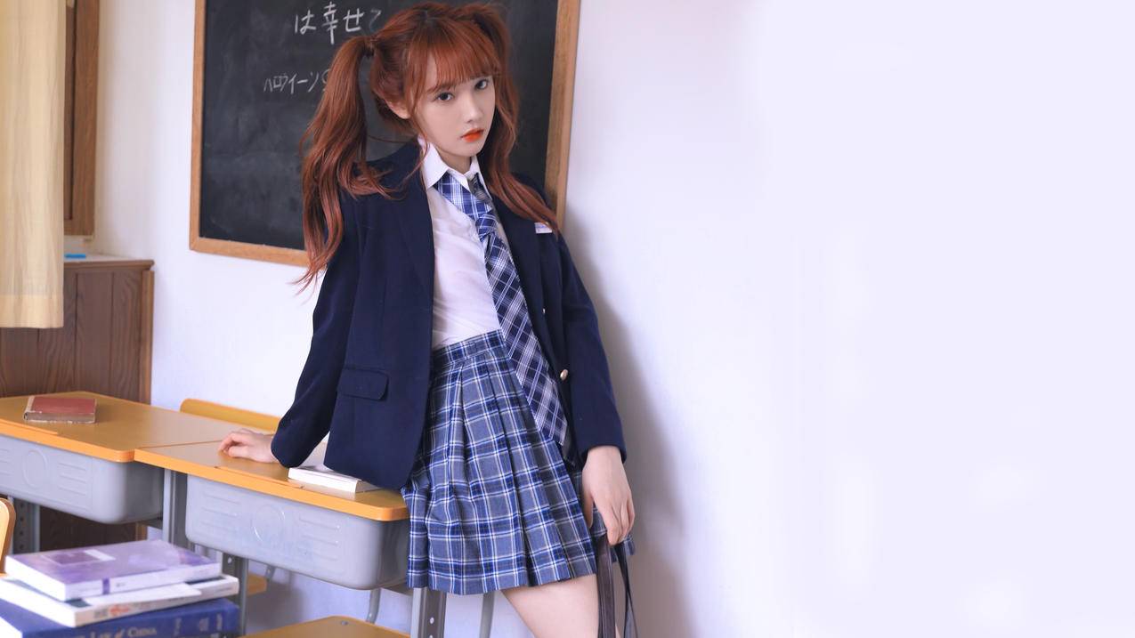 宋昕冉 学生 班级 制服 美女 4k电脑壁纸