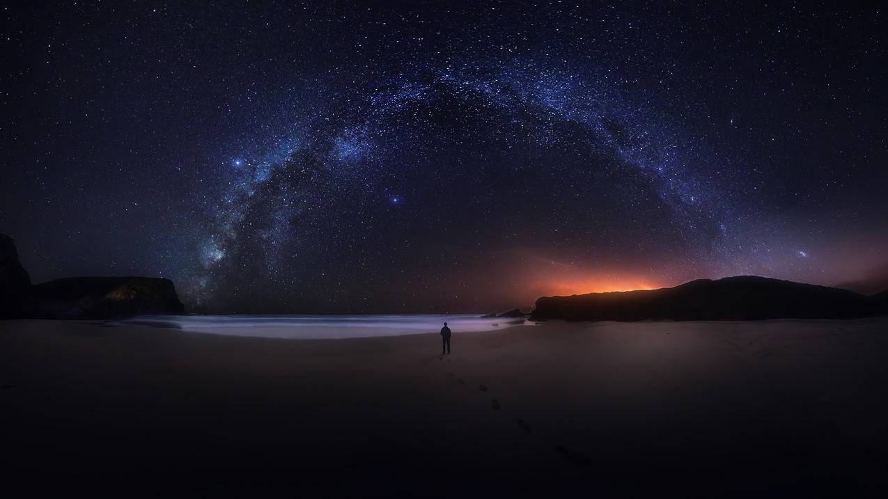 银河星空一个人风景4K壁纸