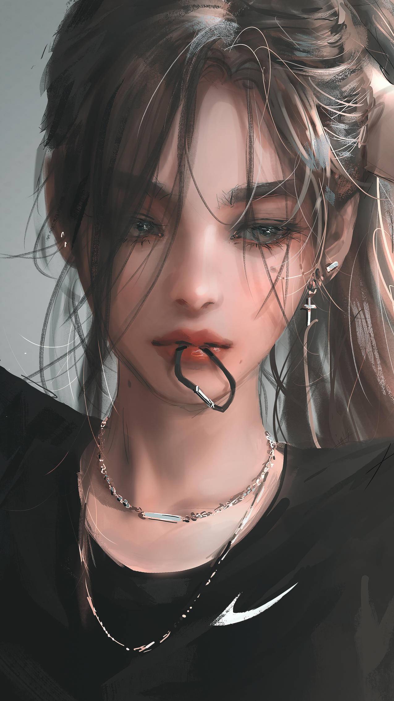 绑头发的可爱女孩4k手机壁纸竖屏动漫2160x3840