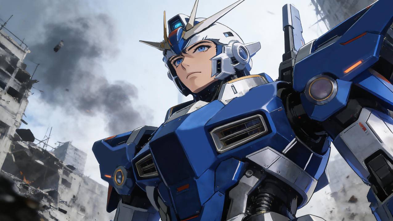 好看帅气蓝色机甲4k电脑壁纸3842x2160