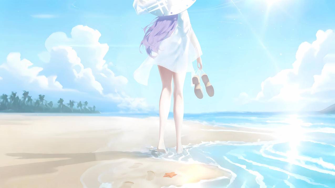 海边的亚津子 唯美 4K壁纸 3840x2160