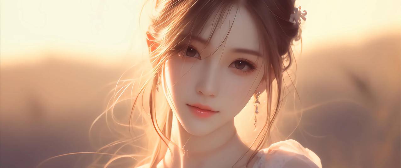 治愈系美女 3440x1440动漫带鱼屏壁纸