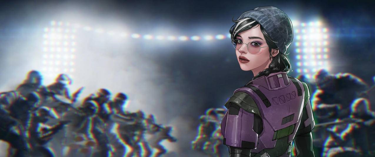 彩虹六号围攻rainbowsixsiegedokkaebi戴眼镜美女带鱼屏壁纸