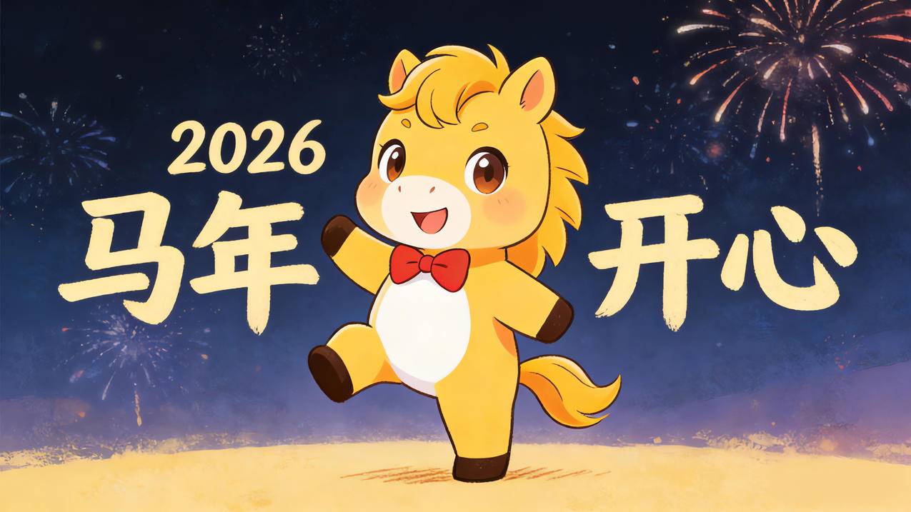 2026马年开心 可爱新年4K壁纸