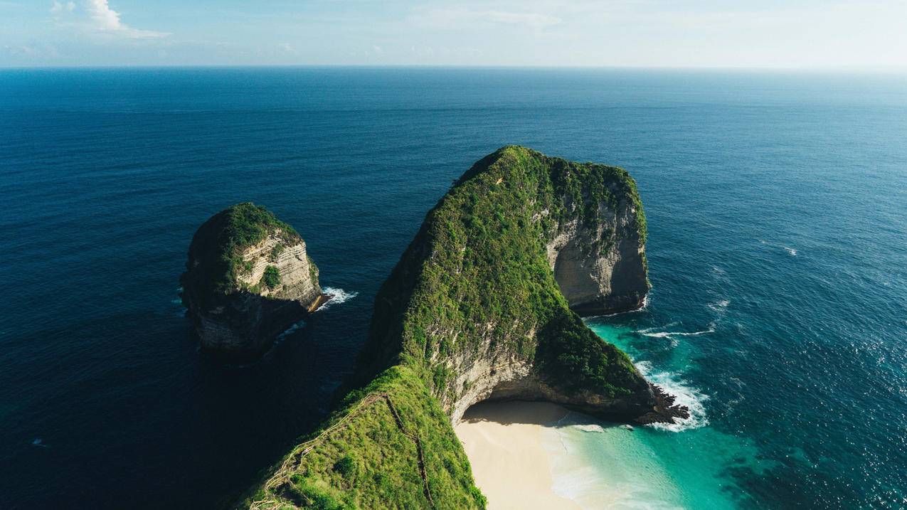 风景大海海岸线4k壁纸