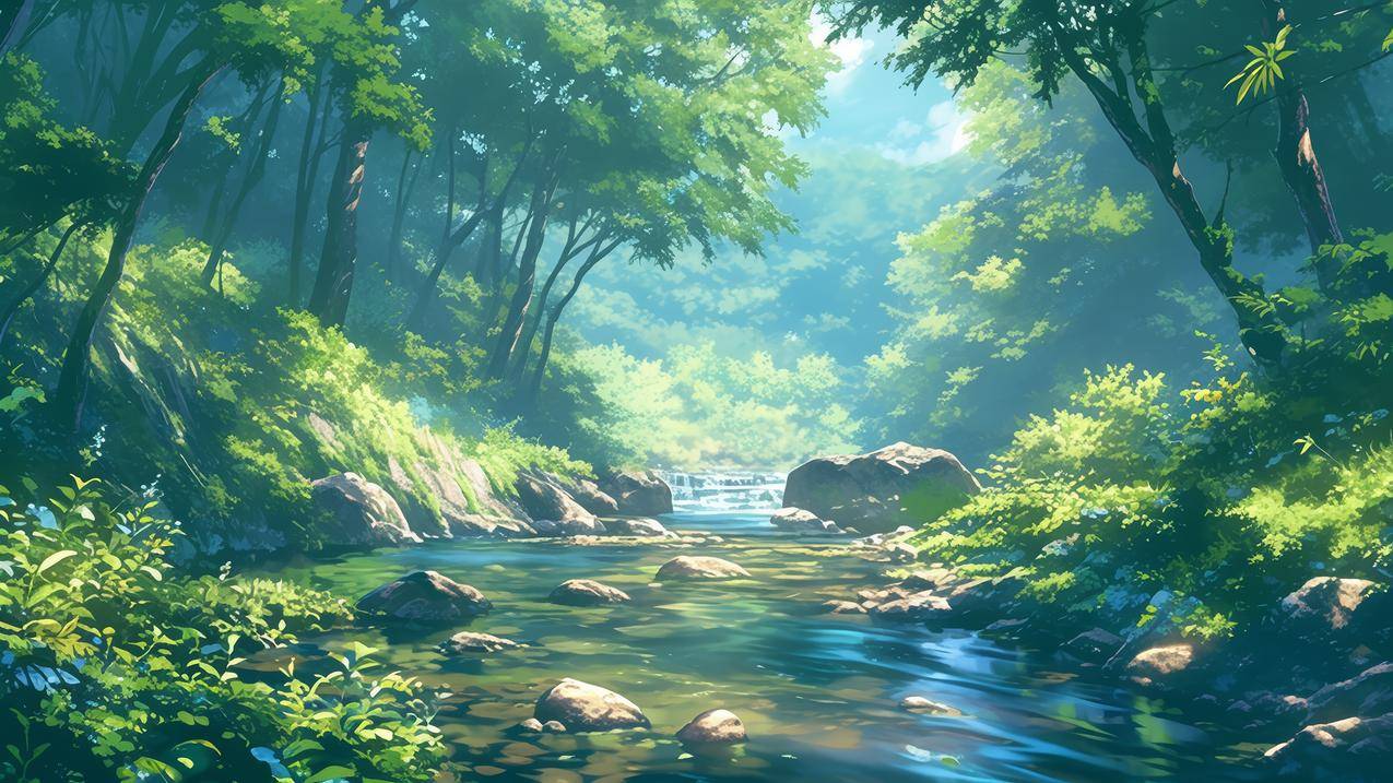 宁静山谷小溪4K风景桌面壁纸