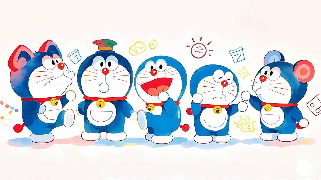 5个可爱哆啦a梦4K电脑壁纸3840x2160